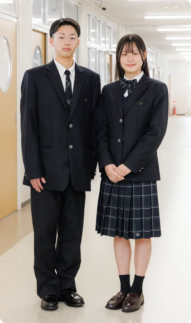 総合学科のフォーマルスタイルの制服(男女)